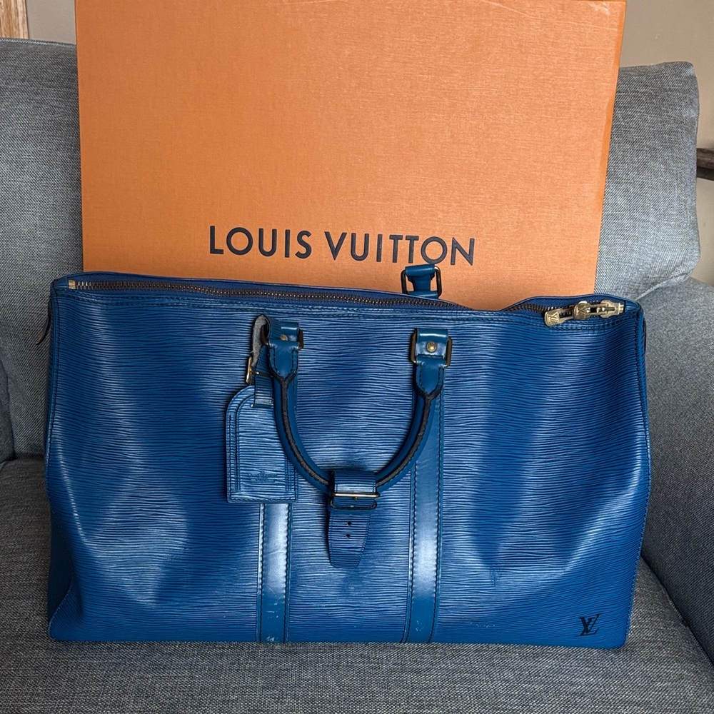 Louis Vuitton Blue Epi 45 Duffel travel
Keep all Bag purse